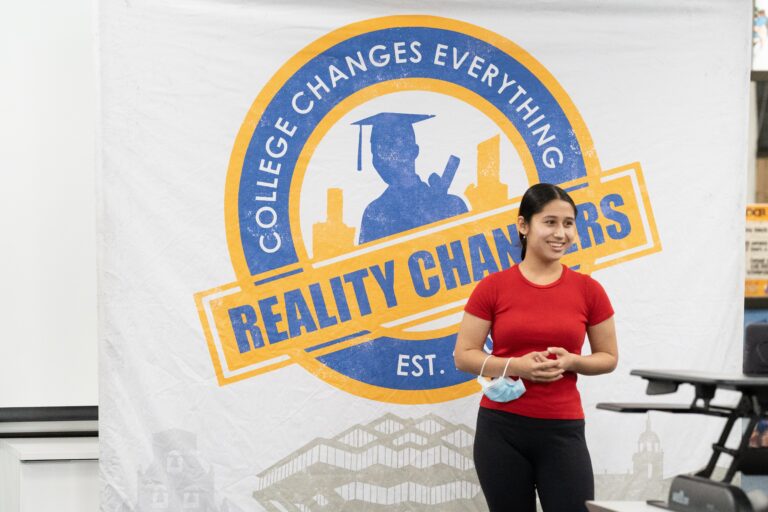 Reality Changers student practices public speaking