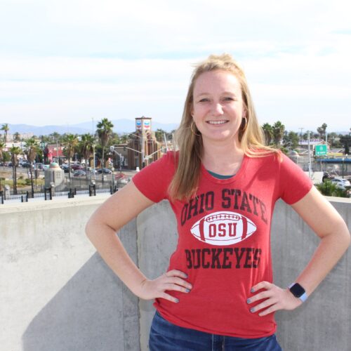 Kristen Sessions wearing Ohio State gear